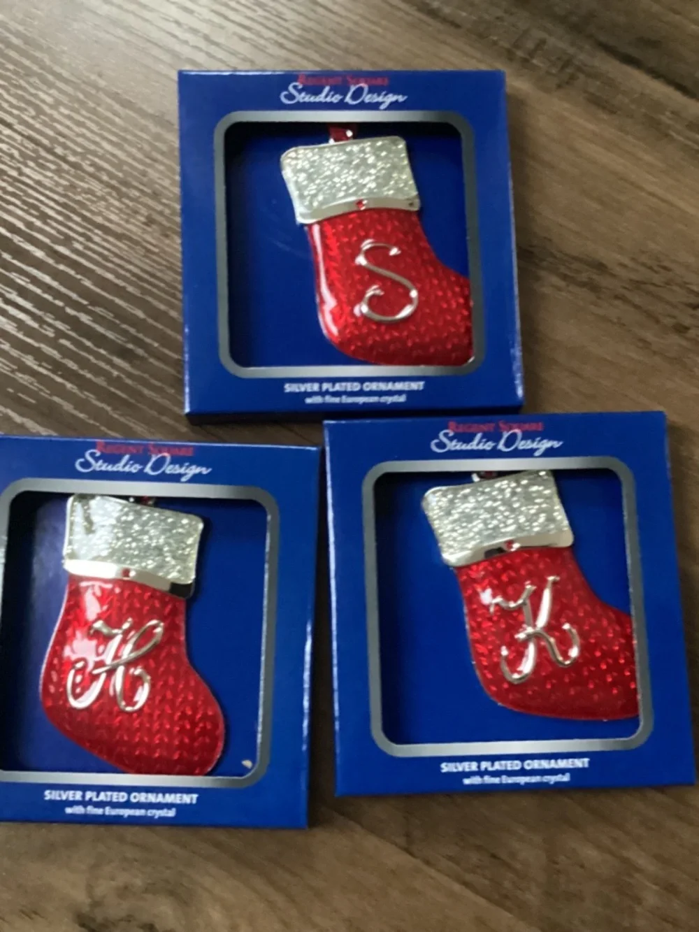 Regent Square Studio Design Silver Plated Christmas Stocking Ornaments Bundle